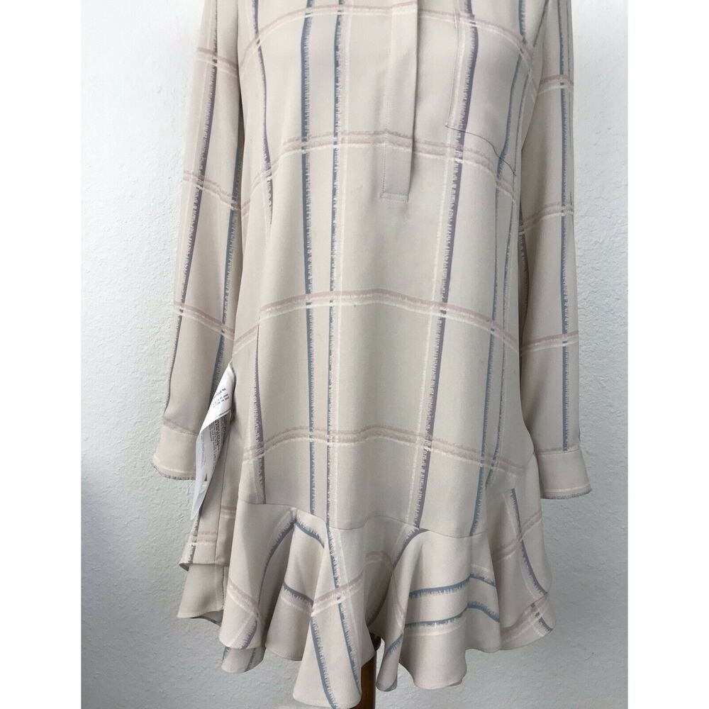 BCBGMaxAzria Dress Peggy Drop Waist Plaid Swing Mini Preppy Contemporary Modern - Picture 6 of 12